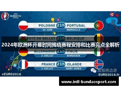 2024年欧洲杯开幕时间揭晓赛程安排和比赛亮点全解析